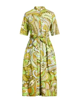 Midi-Kleid Damen Militärgrün 34 Damen - Caliban - FashionsVida