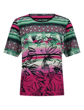 Streifen-Druck-Mix D Shirt 1/2 RH female