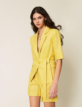 Blazer en lin mélangé avec lurex