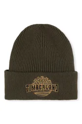 Mens Boys Logo Beanie Khaki Cotton - Size Medium