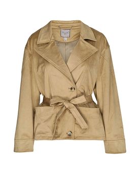 Blazer efecto piel marrón claro XL