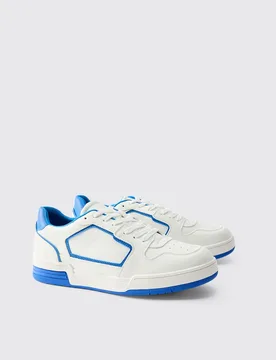 Mens Chunky Sole Pu Trainer - Blue - Size Uk 9 - boohooMAN - FashionsVida