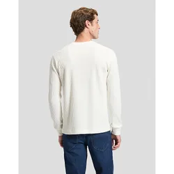 Regular Long Sve Waffle Tee Off White Größe S male
