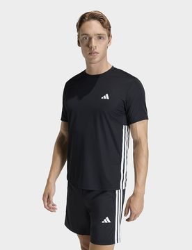 Mens T-shirt Da Allenamento Essentials Base 3-stripes - Nero, nero nero Uomo taglia M