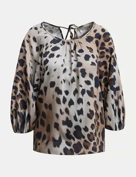 Blusenshirt mit Leo-Print Mehrfarbig M - Smith & Soul - FashionsVida