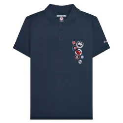 Mens Badge Polo Shirt (Navy) Cotton - Size X-Large