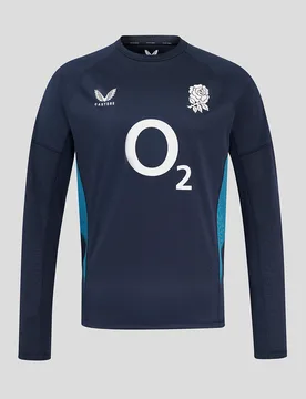 Men’s England Rugby 25/26 Contact Long Sleeve Drill Top – Inkwell INKWELL/STORM BLUE 5XL male - Castore - FashionsVida