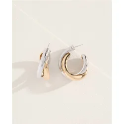 Pendientes semi aro oro y