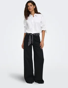 Vaquero ancho de mujer de tiro alto - JDY - FashionsVida