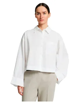 Chemise à Manches Longues Astha Cropped Boxy Bright White 34