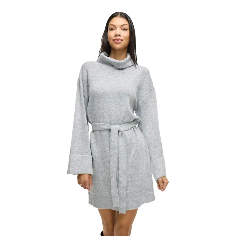 Vestito Corto A Maniche Lunghe Rolfie Light Grey Melange XS