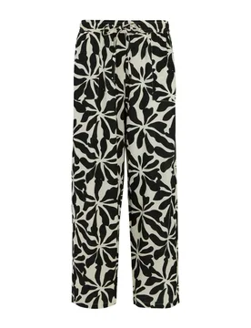 Womens/ladies Elbrie Abstract Floral Trousers (White/black) - White & Black Viscose - Size 20 Regular - Regatta - FashionsVida