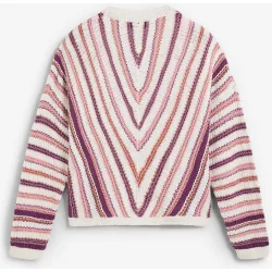 Jersey de mujer a rayas con escote de pico