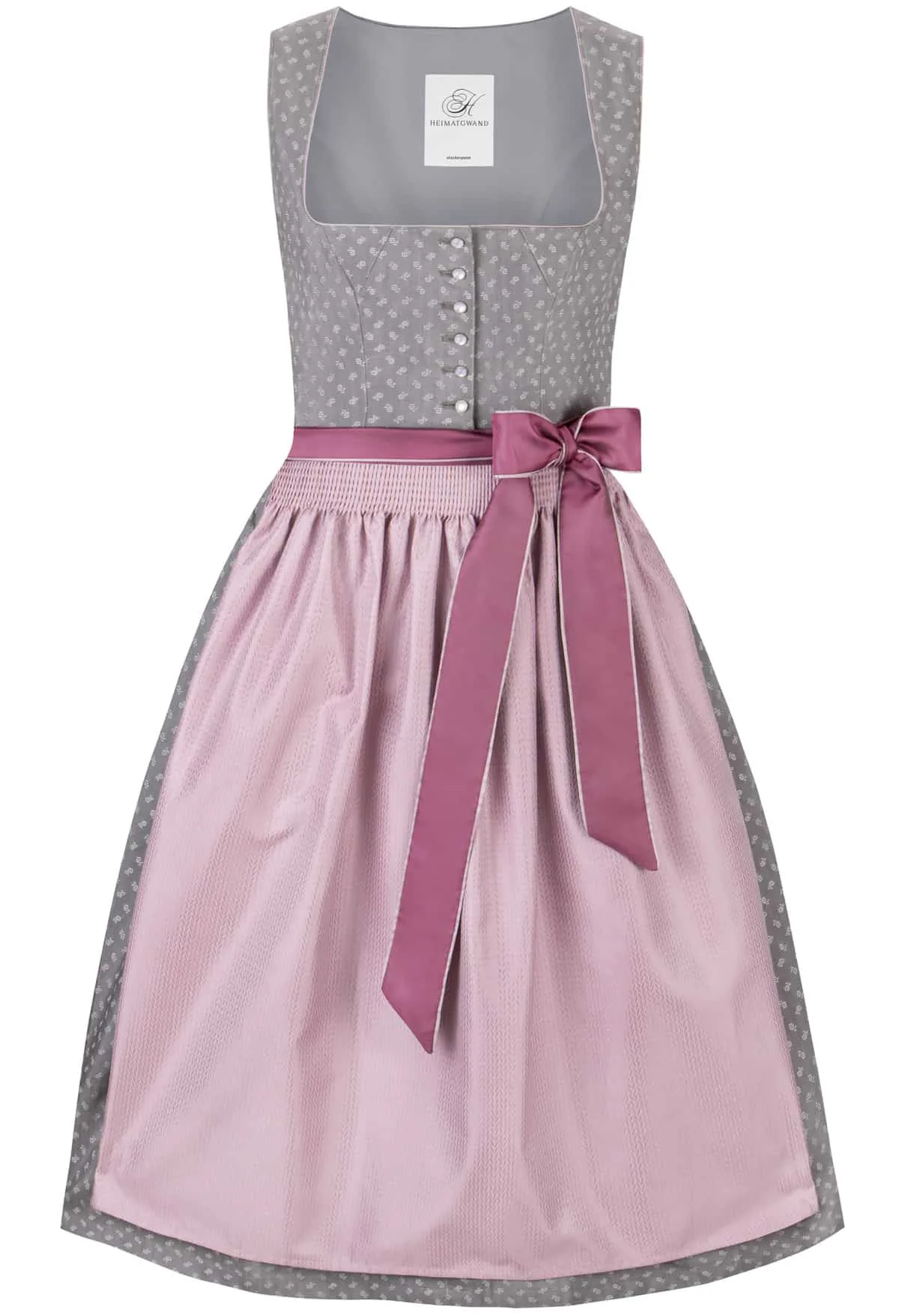 Dirndl Dori (grau, Gr. 40) von Heimatgwand für Damen, 75% Polyester, 25% Baumwolle - Stockerpoint - FashionsVida