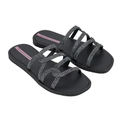 Solar Glow Slides Black / Glitter / Lilac UK 6 Women
