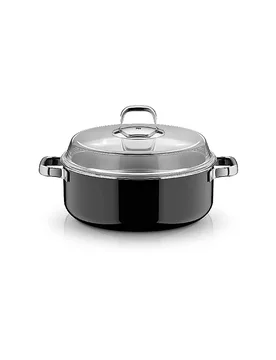 Casseruola con coperchio in vetro FUSINTEC MINERAL PRO 6ml/28cm Black nero - WMF - FashionsVida