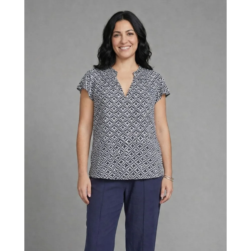 Blusa de mujer basica estampada manga corta - October - FashionsVida