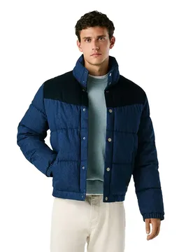 Veste En Jean Quilted Puffer Denim Rinse L