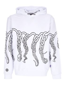 Felpa Leggera Cappuccio Uomo Chain Hoodie White