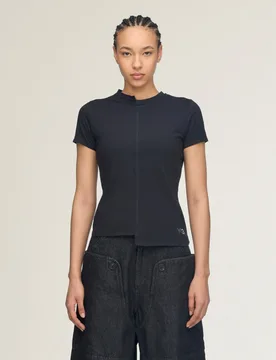 T-SHIRT ADERENTE A MANICHE CORTE Y-3 M Black - Adidas - FashionsVida