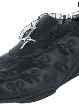 Gothic Sneaker - HEARTBREAKER SPORTY SLIP ON SHOES BLACK - EU36 bis EU41 - für Damen - Größe EU38 - schwarz - Frauen - female - koi - FashionsVida