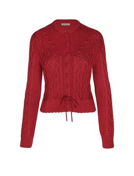 Cárdigan tradicional de punto LENE rojo S