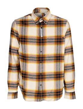 Camicia Manica Lunga Uomo L/s Heavy Flannel Plaid Shirt White Smoke
