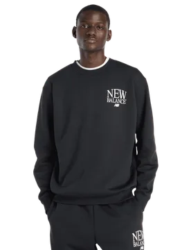 Fleece Reimagined Men Sweatshirts - Black - Size XL - Cotton Jersey - Black - Size: Extra Large - New Balance - FashionsVida