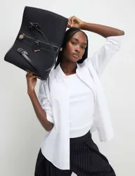 Monogram Stripe Tote Bag Black female