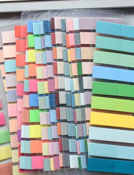 Piezas en estilos aleatorios Notas adhesivas transparentes de PET fluorescente de color retro europeo, estilo Morandi, blocs de notas, etiquetas de cl - Shein - FashionsVida