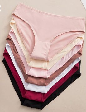 Set de 7 piezas/paquete de bragas de bikini sin costuras con ribete de encaje para mujer, ropa interior elegante y cómoda