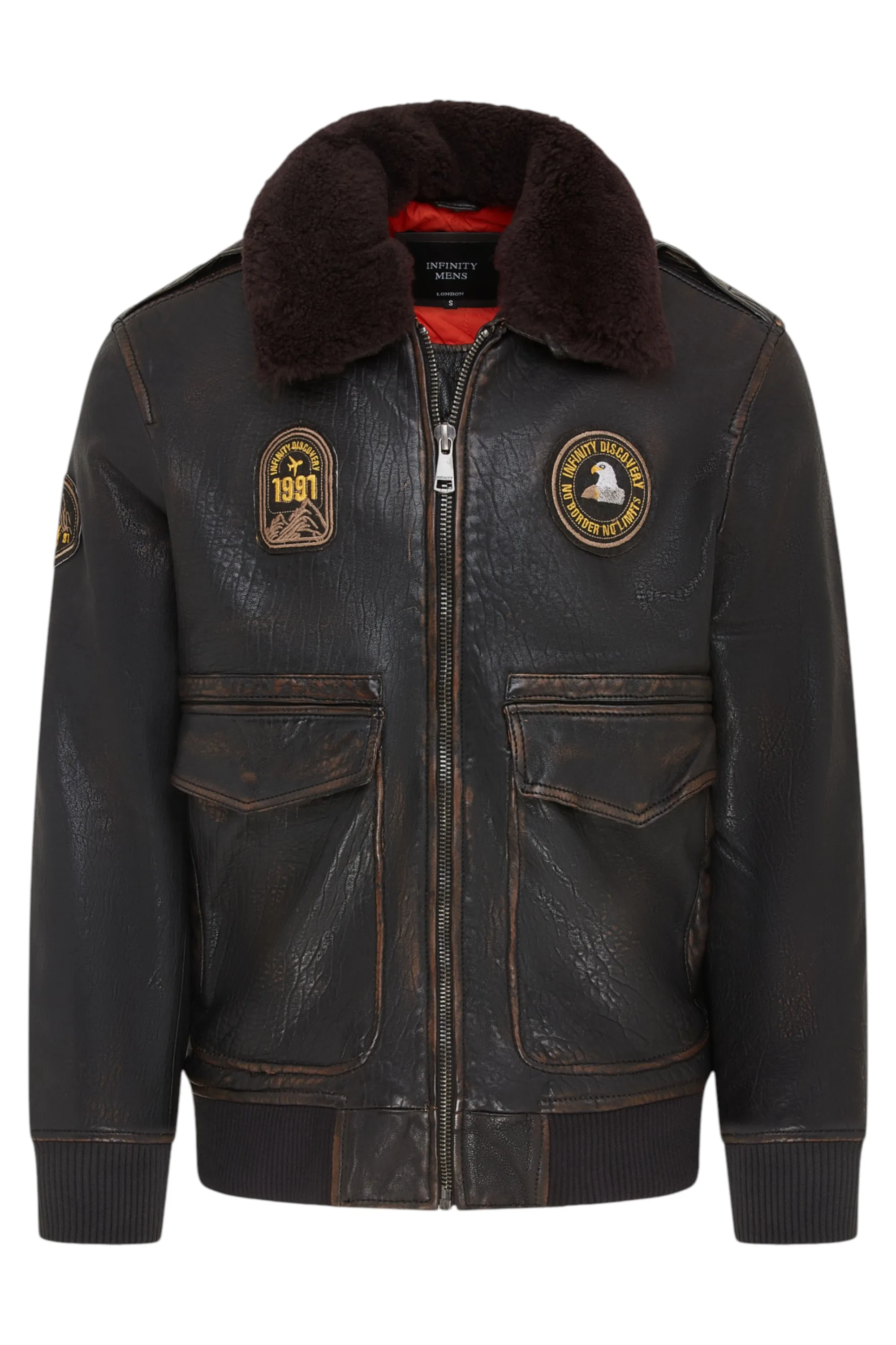 Mens Black Bomber Sheepskin Collar G-1 Aviator Jacket - Linear Lamb Leather - Size Large - Infinity Leather - FashionsVida