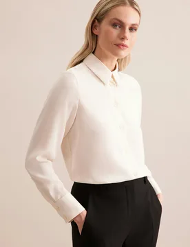 Hemdbluse aus fließender ware Weiß 46 - Seidensticker - FashionsVida