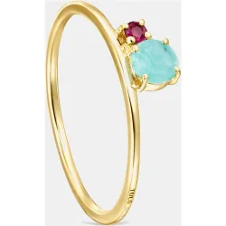 Anillo mini ivette de oro amarillo con gemas