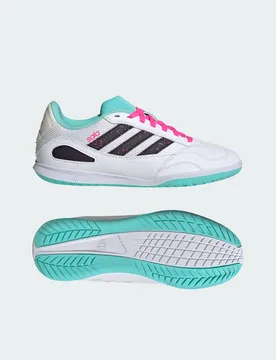 Super Sala Competition 3 Stivali Indoor Bambini 34 Cloud White / Aurora Black / Flash Aqua - Adidas - FashionsVida