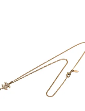 Gold Plated Strass CC Faux Pearl Drop Pendant Necklace - Chanel - FashionsVida