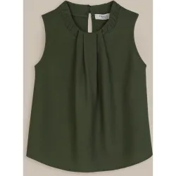 Top de mujer sin mangas con cuello redondo