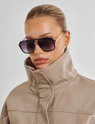 Square Aviator Sunglasses Black female
