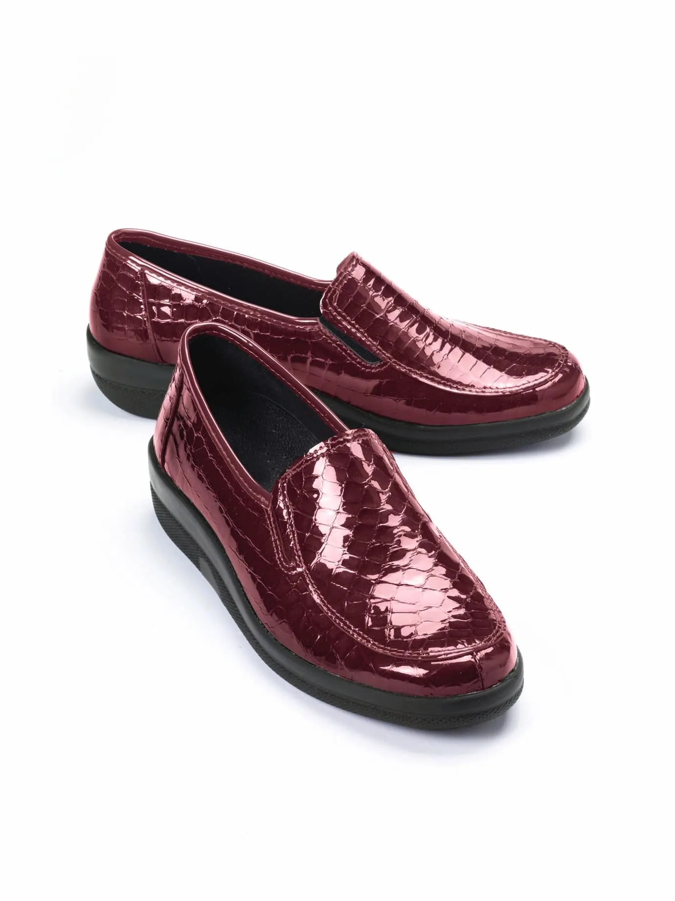Thermoleicht-Lack-Slipper - Bordeaux - female - Size: 40 - Avena - FashionsVida