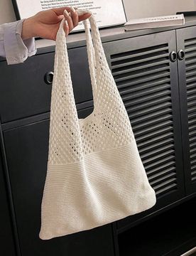 Bolso de hombro de gran capacidad de ganchillo/tejido, bolso casual diario de almacenamiento