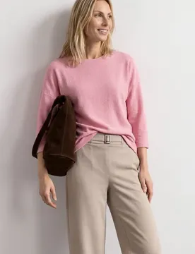 Arm Shirt in Strick-Optik female Rosa