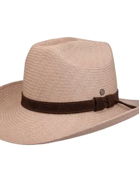 Tortilla Western Panama Hat by - light brown - Size: M (57-58 cm) - Lierys - FashionsVida