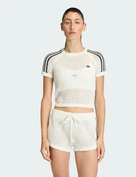 T-SHIRT KNITTED CROCHET CALI L Off White - Adidas - FashionsVida