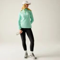 Women's Sweethart Marl Half Zip Walking Fleece Sweatshirt in Aqua Size: 14 - Aqua - Size: 14