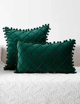 Pieza Funda de cojín sin relleno con diseño de pompón - Shein - FashionsVida
