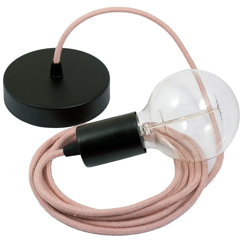 Cables Suspension Luminaire Rd71 Zigzag 2 M Ancient Pink / Black One Size - Creative - FashionsVida