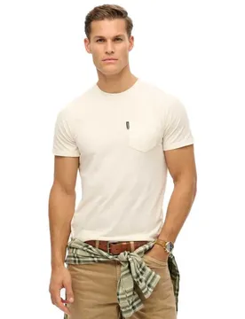 T-shirt à Manches Courtes Classic Essential Pocket Bone White S