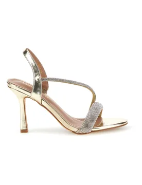 Sandali oro con strass tacco alto P704 38 - FIRST LADY - FashionsVida