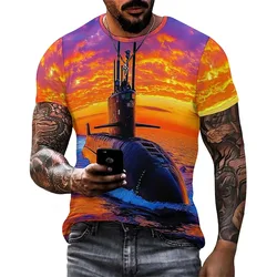 Retro Cute Geometric Abstract Men's 3D Printed Short-Sleeve T-Shirt - Shirt Style, Full-Body Print, Smooth Fabric Top
