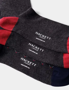 Pack de tres calcetines de algodón cepillado harry edición regalo - Hackett - FashionsVida